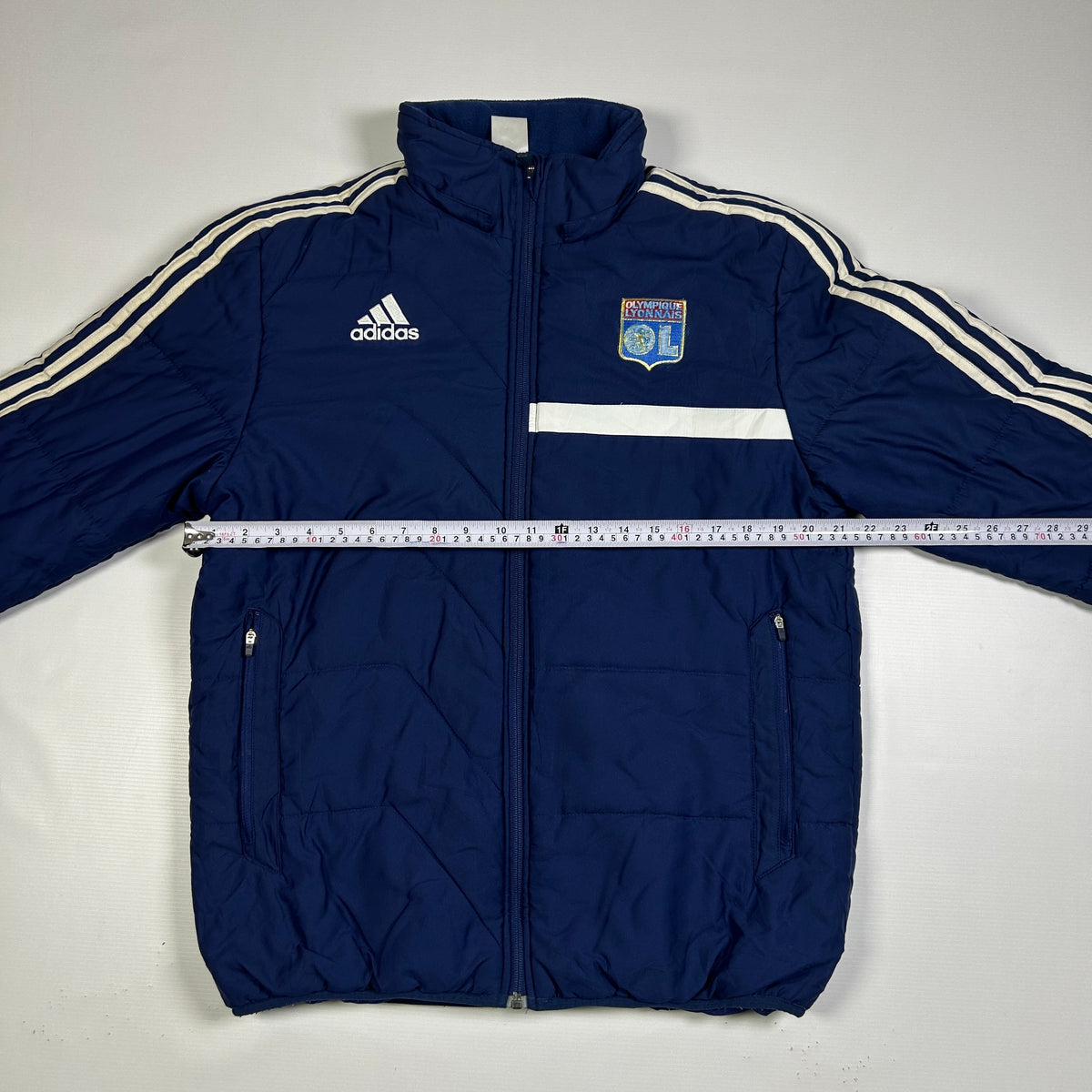 S - Vintage 2000's Adidas Olympique Lyonnais Blue Puffer Jacket