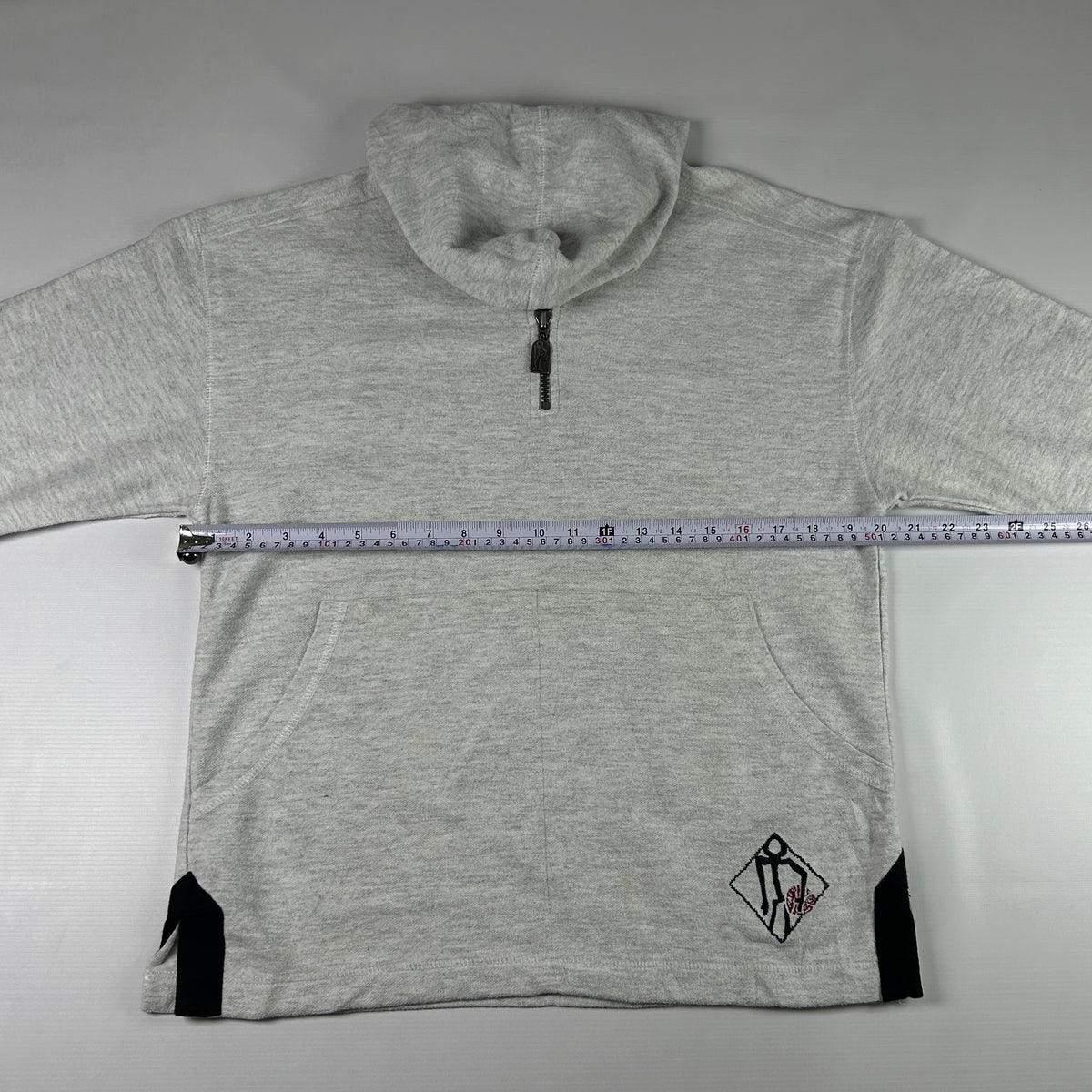 M - 1990's Adidas Grey Streetball Fleece Half-Zip Hoodie