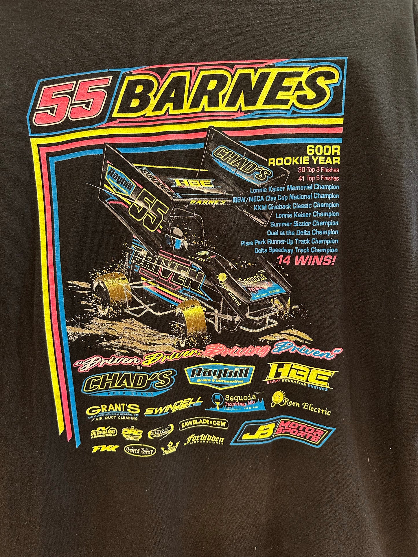 XL - 55 Barnes 600R Rookie Year Sprint Car Racing T-Shirt