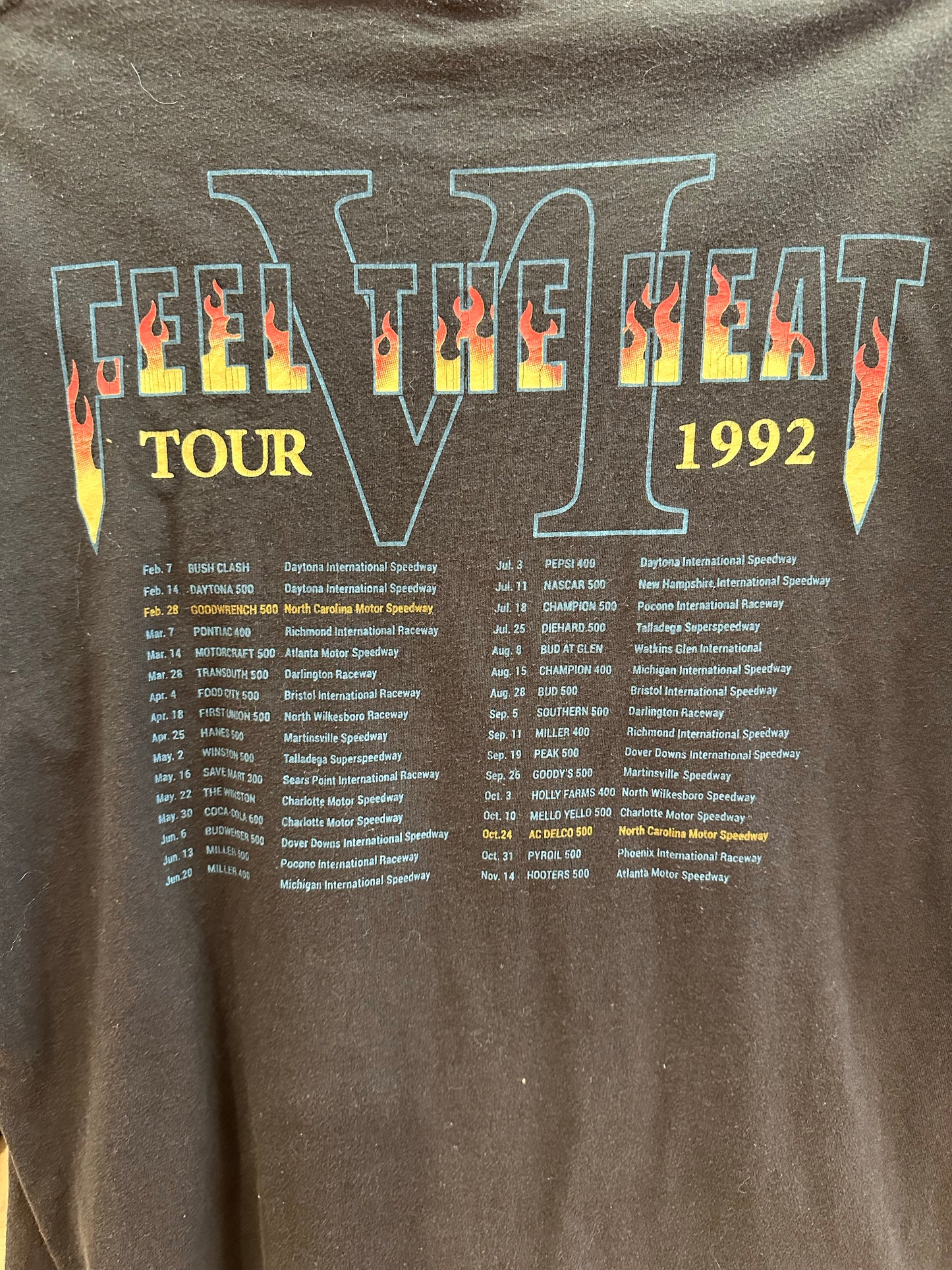 XL - Vintage 1992 Feel The Heat NASCAR No Mercy Tour T-Shirt