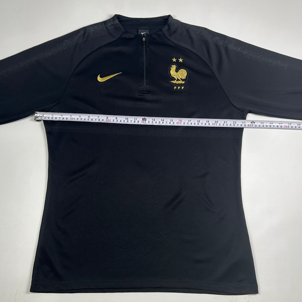 XL - Vintage 2010's Nike France FFF Dri-FIT Black Quarter-Zip Training Top