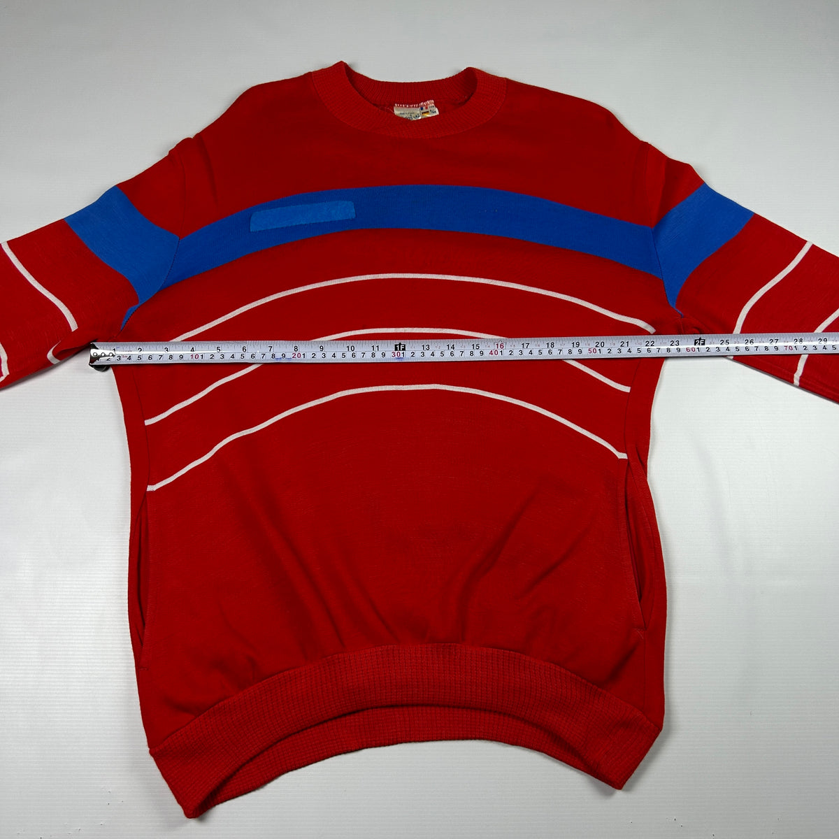 M - Vintage 1980's Adidas Red Striped Crewneck Sweatshirt