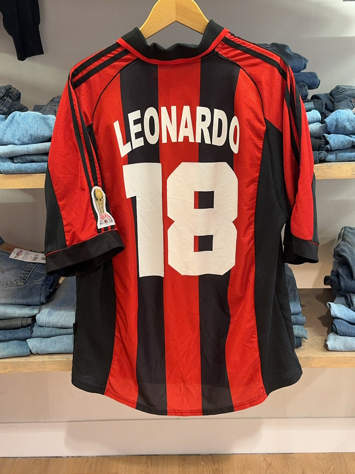 XL - 1998-1999 AC Milan Adidas Home Football Shirt Leonardo 18