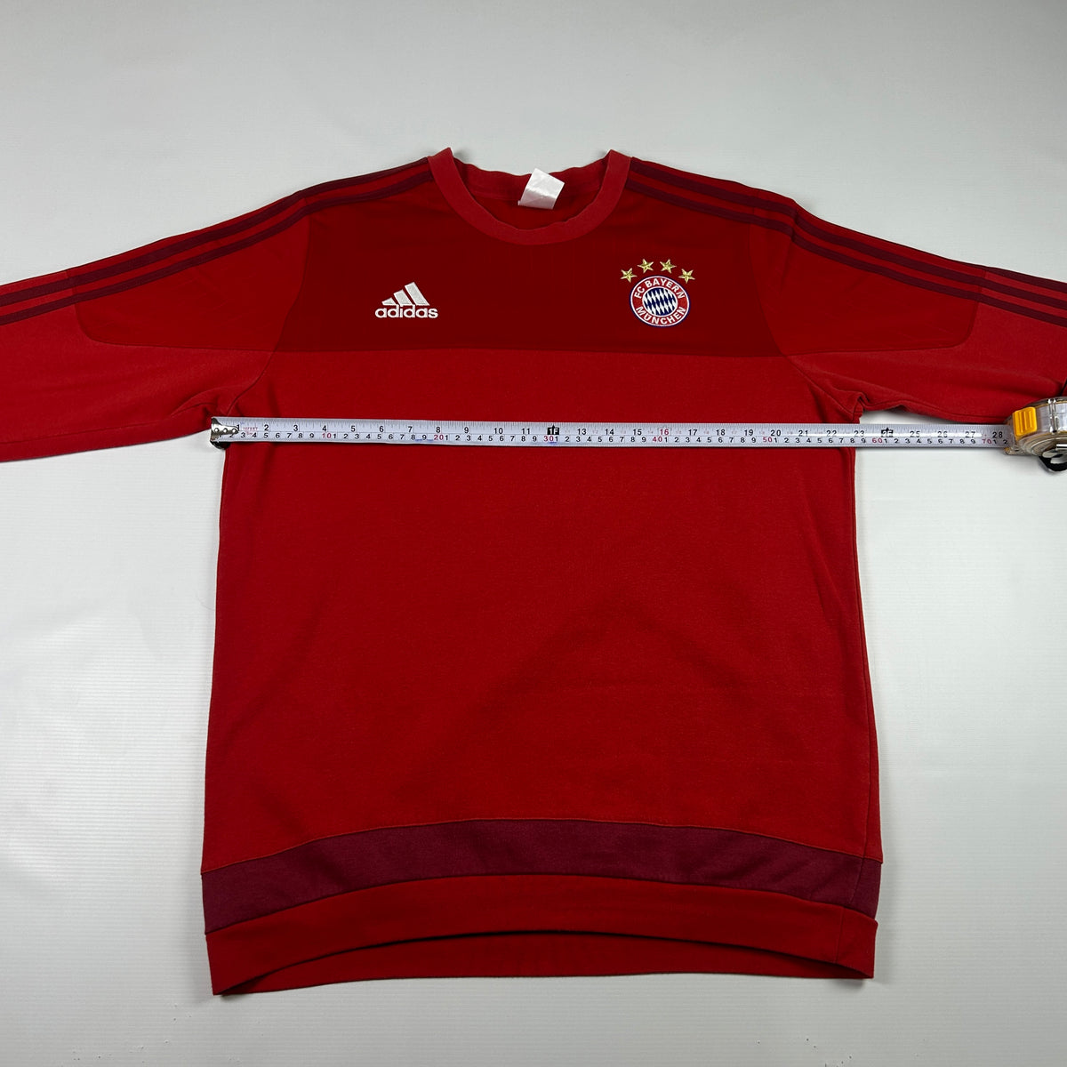 L - 2015-2016 Adidas FC Bayern Munich Red Long Sleeve Sweatshirt