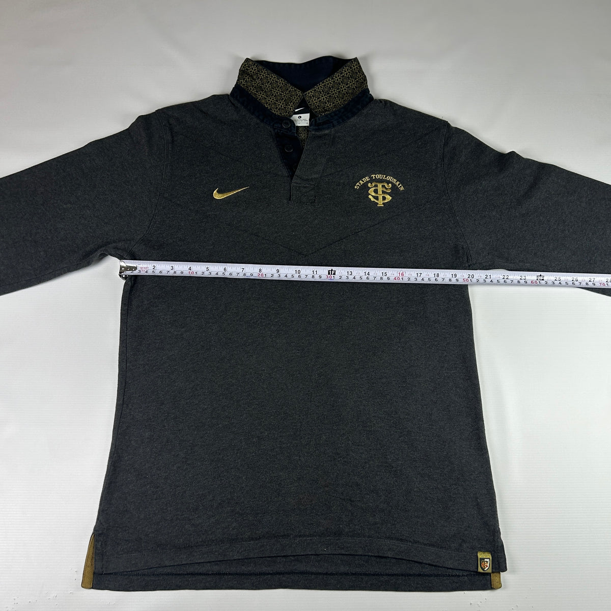L - Vintage 2000's Nike Stade Toulousain Long Sleeve Rugby Polo