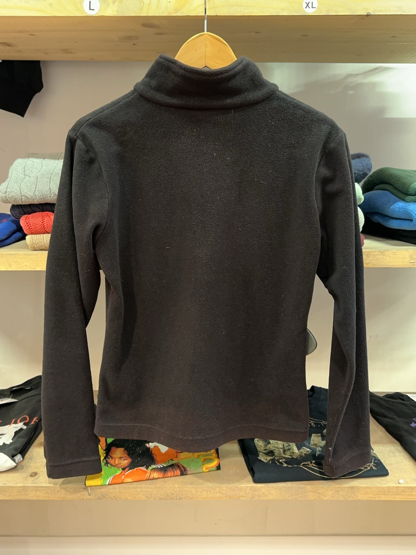 FILA Black Quarter-Zip Fleece Pullover - S