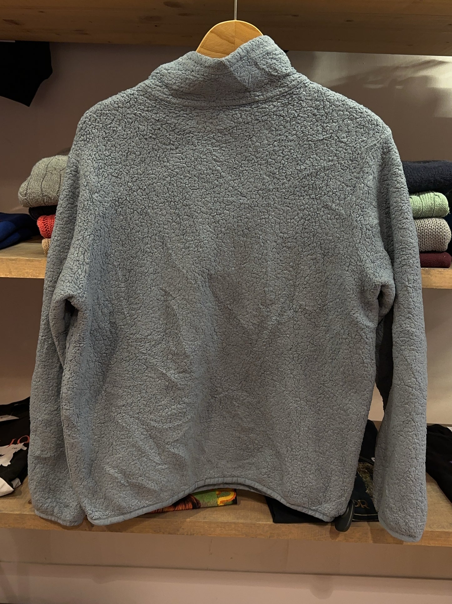 Patagonia Grey Sherpa Quarter-Zip Fleece Pullover - L
