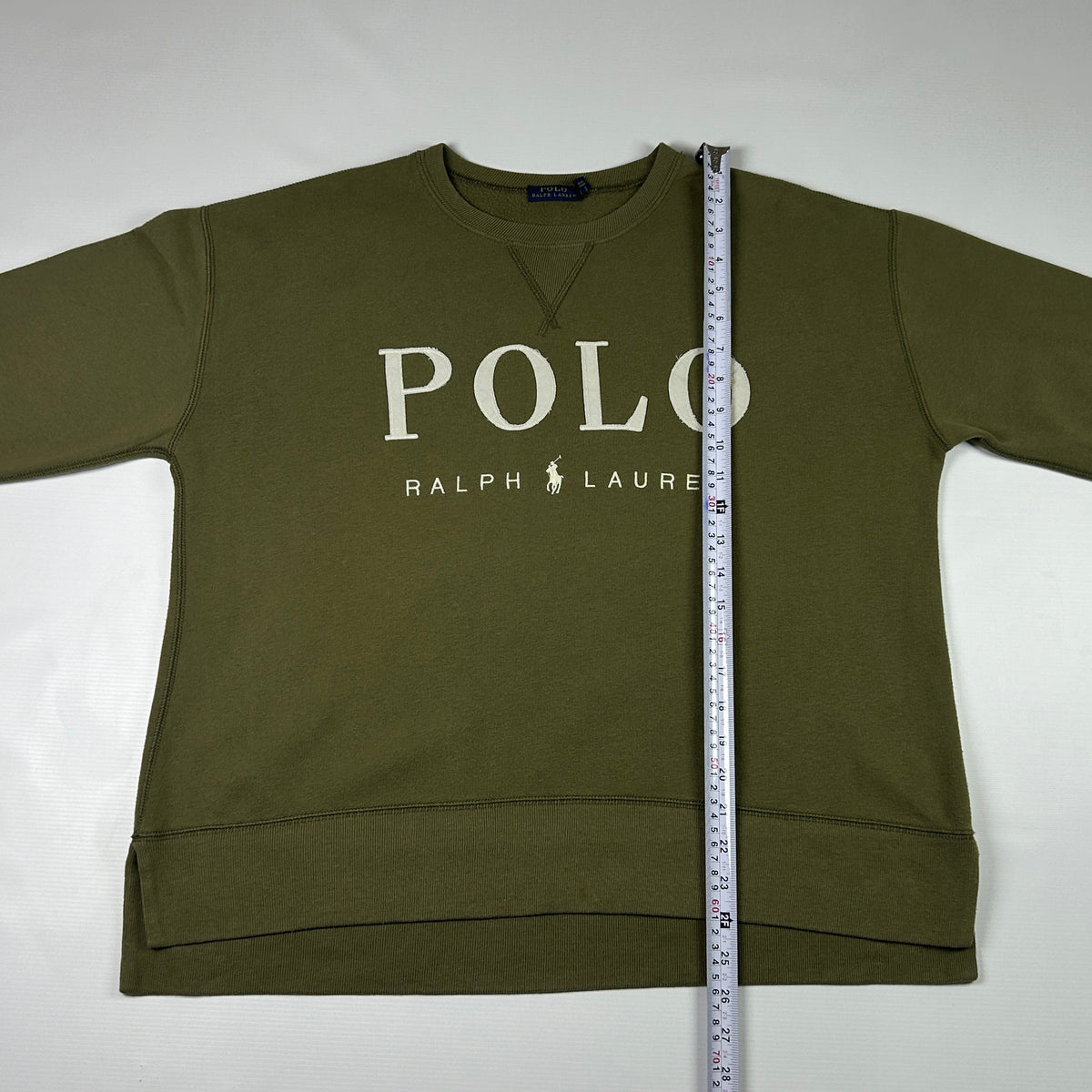 M - 2000's Polo Ralph Lauren Olive Green Logo Sweatshirt