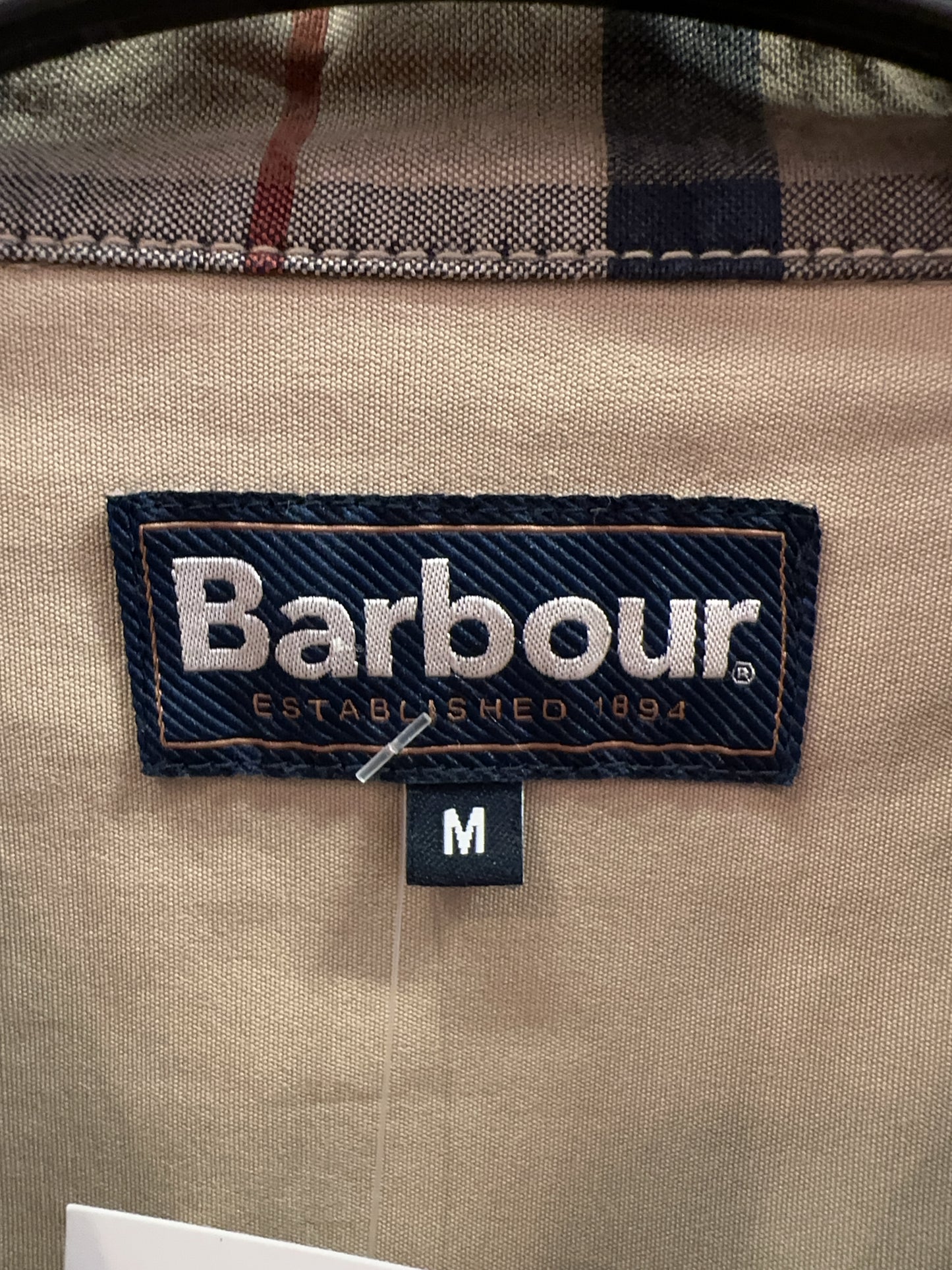 M - Barbour Beige Zip-Up Lightweight Jacket