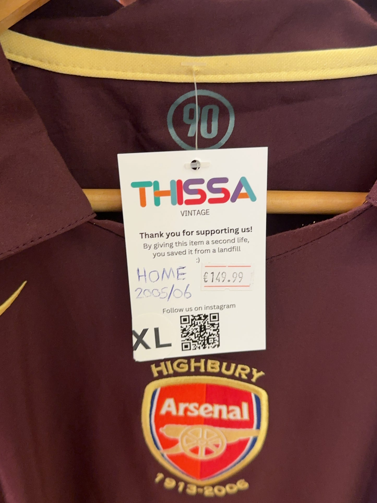 XL - 2005-2006 Arsenal Nike Away Football Shirt