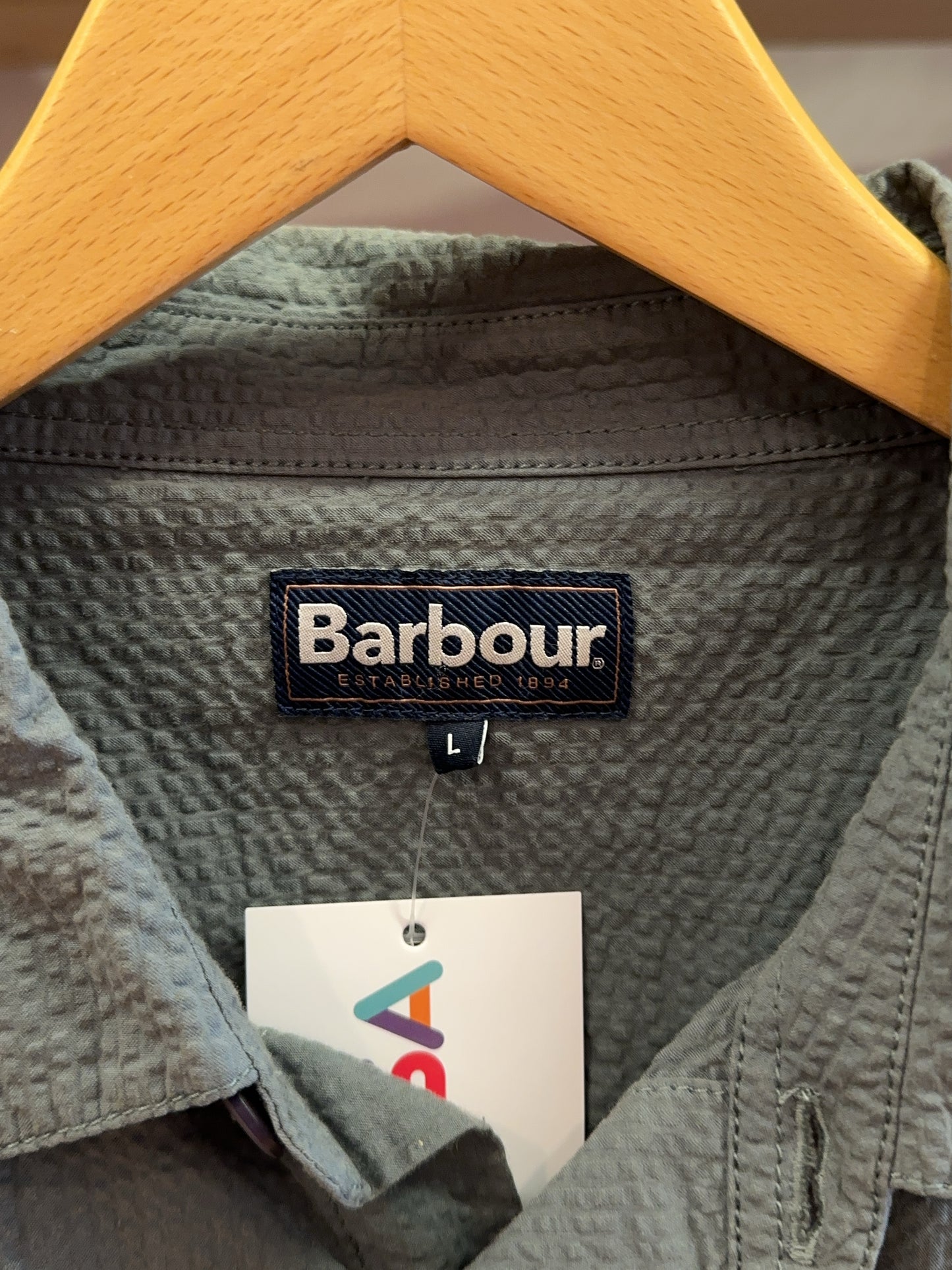 L - Barbour Textured Button-Up Overshirt