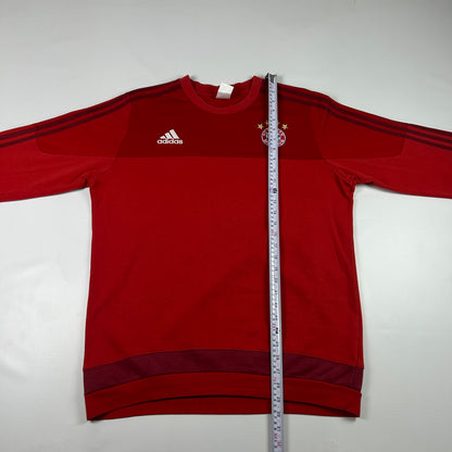 L - 2015-2016 Adidas FC Bayern Munich Red Long Sleeve Sweatshirt