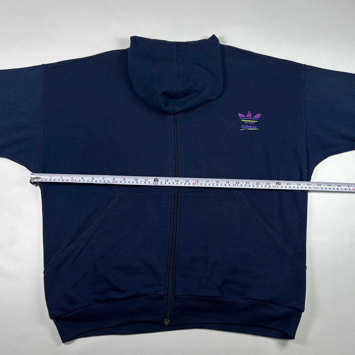XXL - 1990's Adidas Navy Zip-Up Hoodie