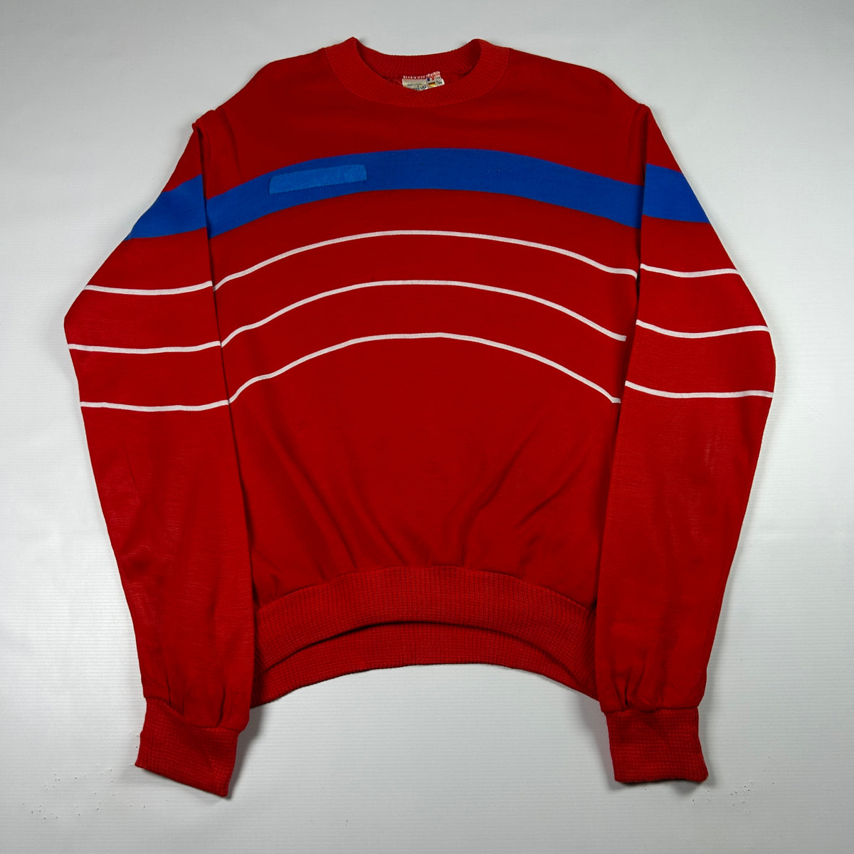 M - Vintage 1980's Adidas Red Striped Crewneck Sweatshirt