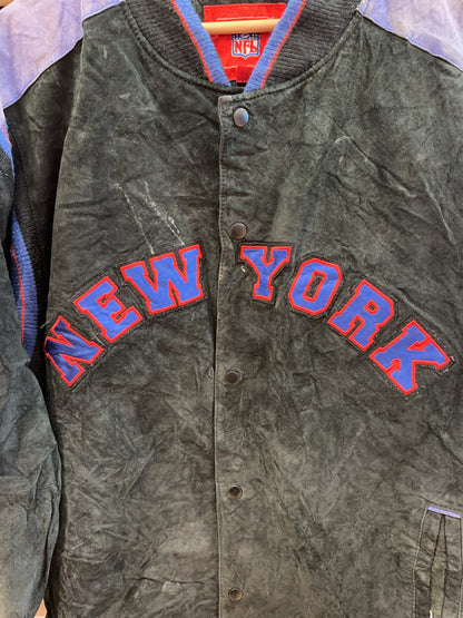 XXL - New York Giants NFL Vintage Varsity Jacket Suede Leather