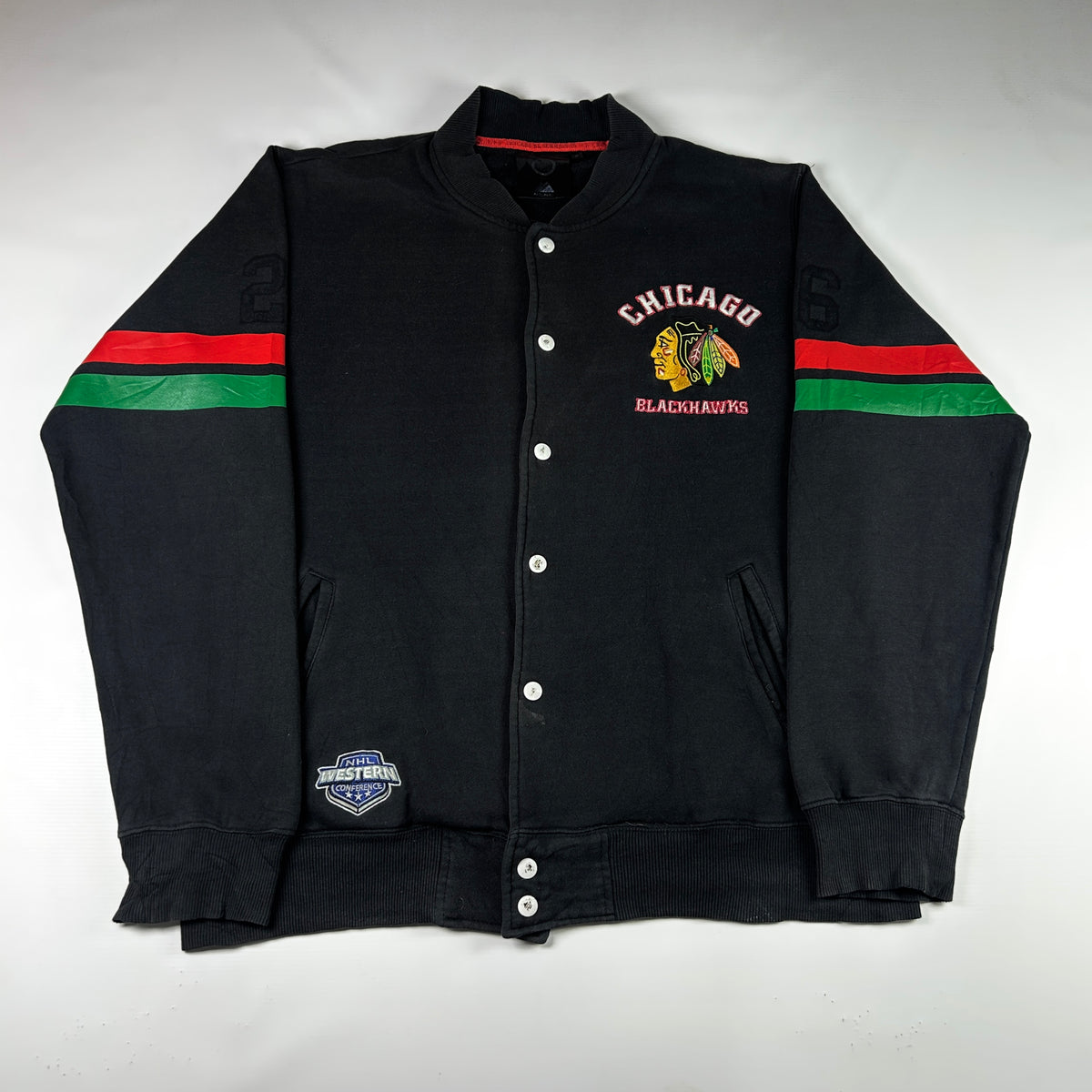 L - 1990's Chicago Blackhawks NHL Varsity Jacket