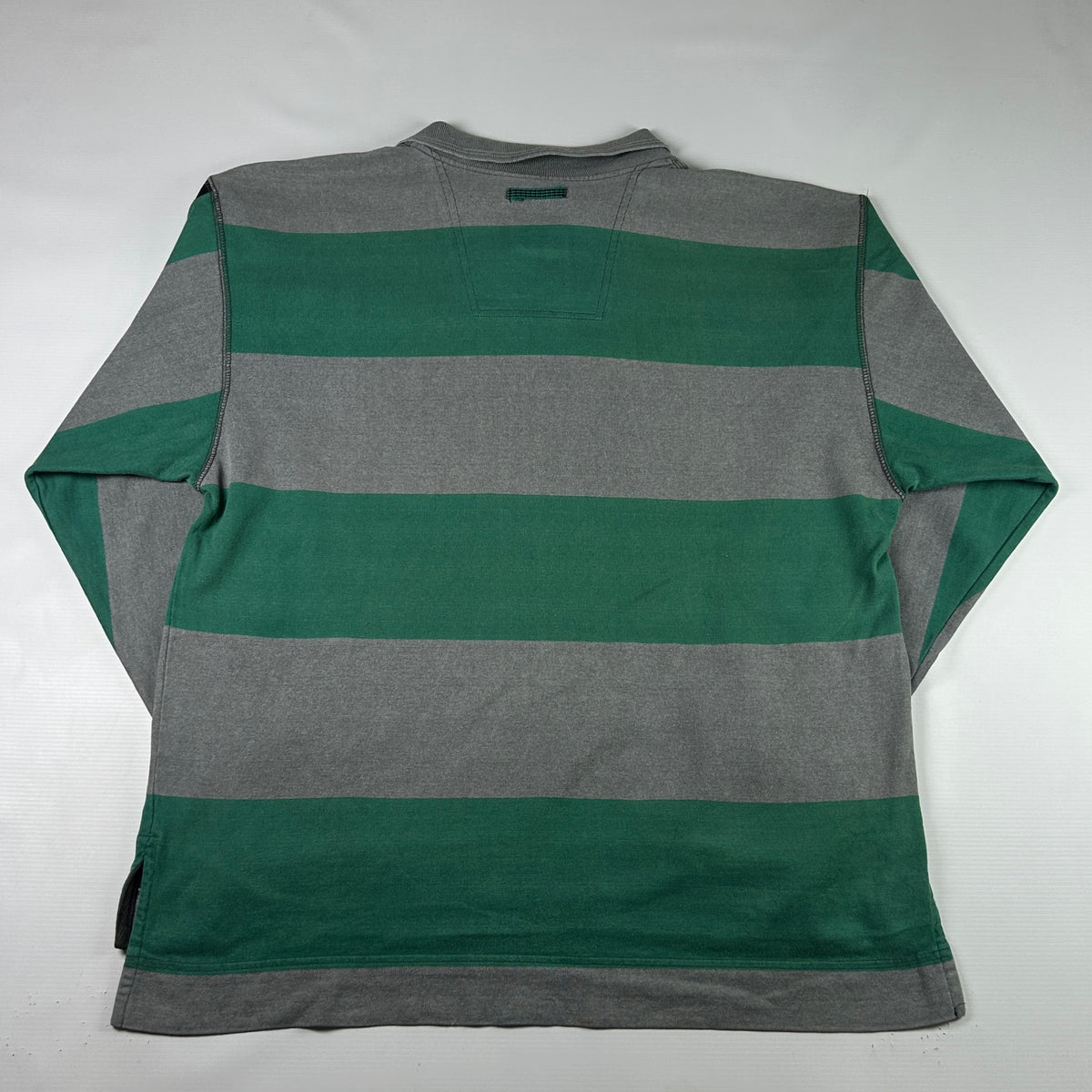 M - 1990's Adidas Equipment Striped Long Sleeve Lace-Up Polo Shirt