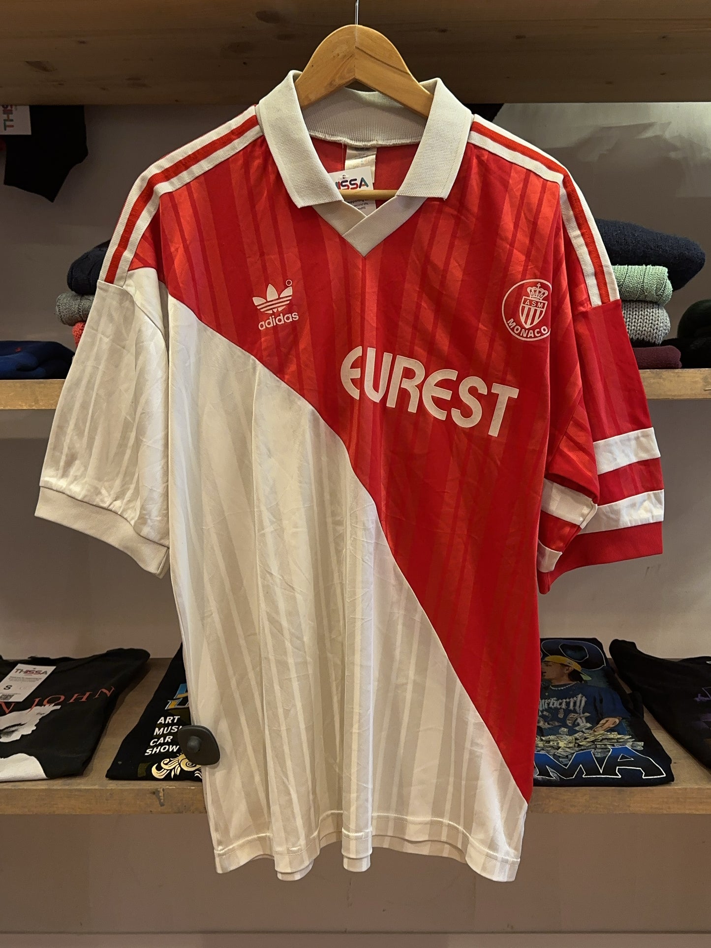 1992-1993 AS Monaco Adidas Home Football Shirt - L
