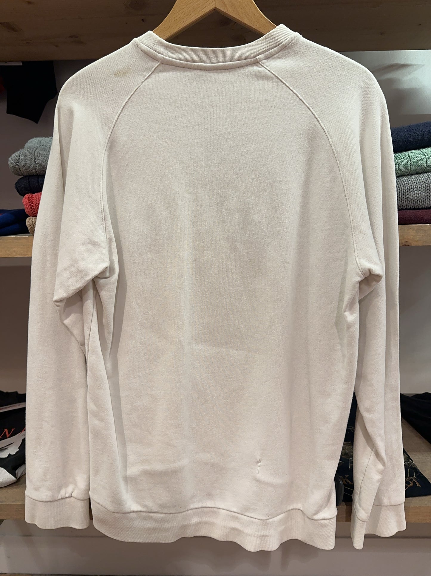 Adidas Cream Logo Crewneck Sweatshirt - M