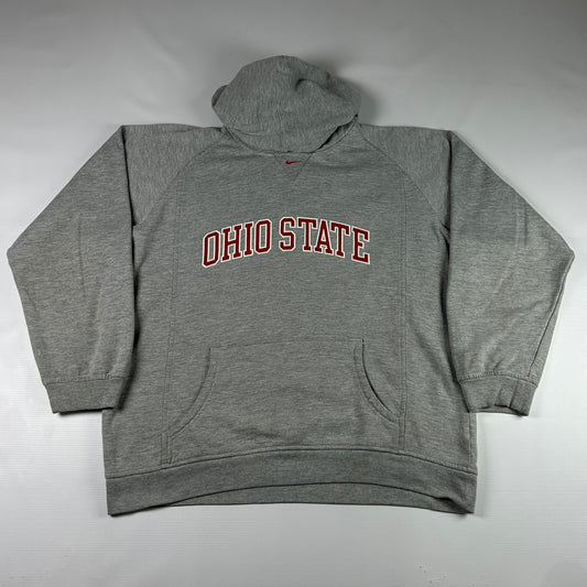 M - 1990's Nike Ohio State Buckeyes Gray Pullover Hoodie