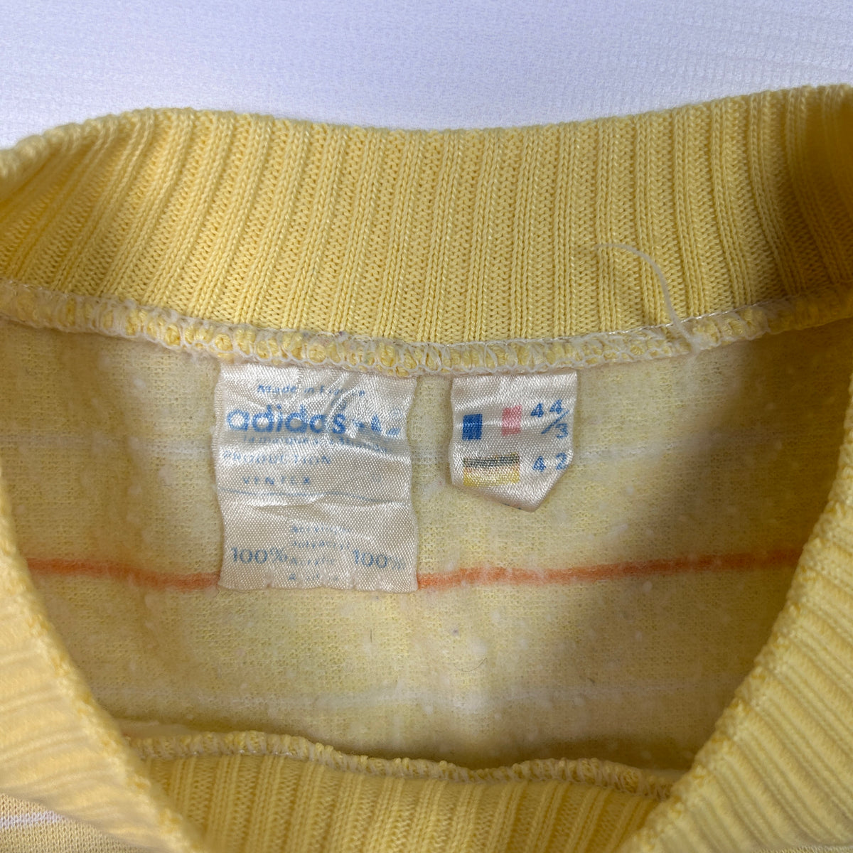 M - Adidas Vintage Yellow Striped 1990s Knit Sweater