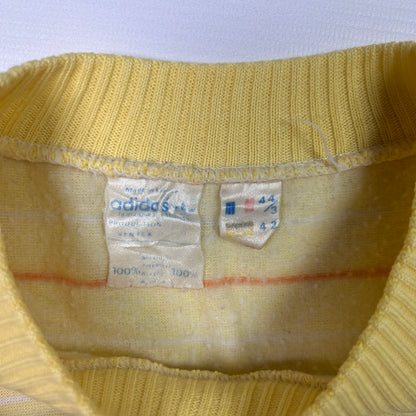 M - Adidas Vintage Yellow Striped 1990s Knit Sweater