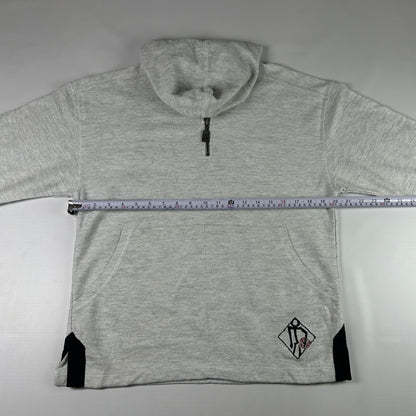 M - 1990's Adidas Grey Streetball Fleece Half-Zip Hoodie