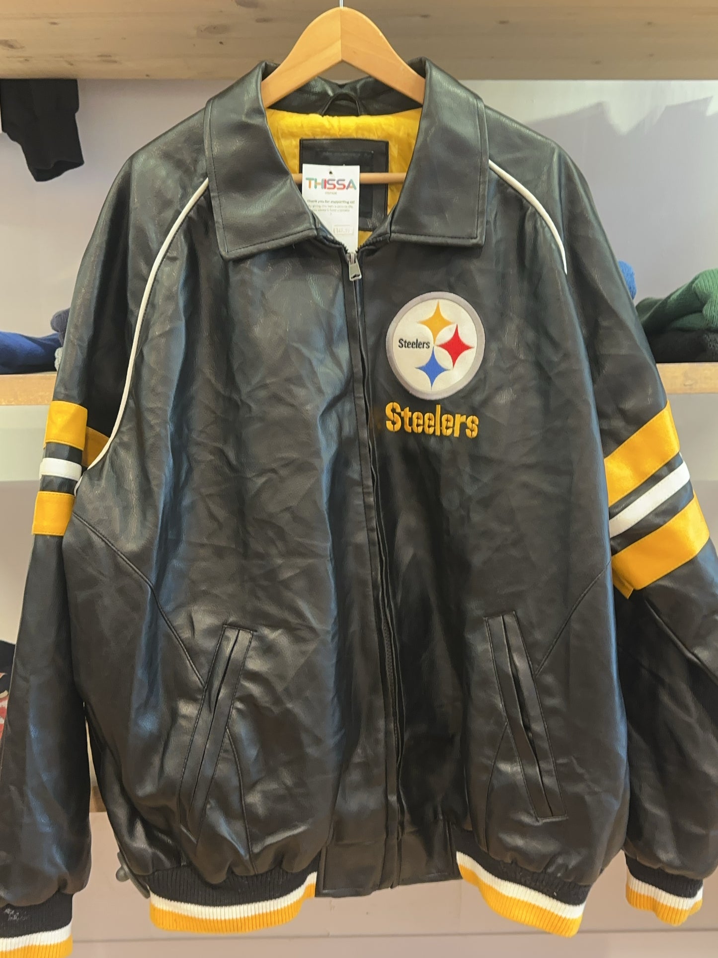 XXL - Vintage 2000's Pittsburgh Steelers Leather NFL Jacket