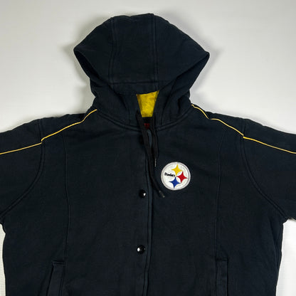L - 2000's Pittsburgh Steelers NFL Women's Hooded Varsity Jacket