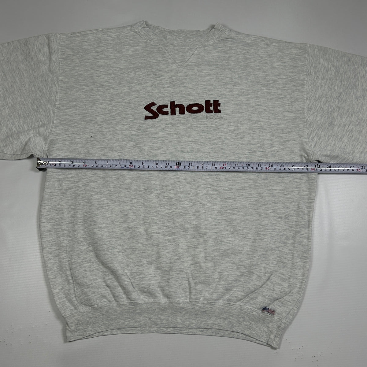 L - Vintage 1990's Schott NYC Gray Crewneck Sweatshirt