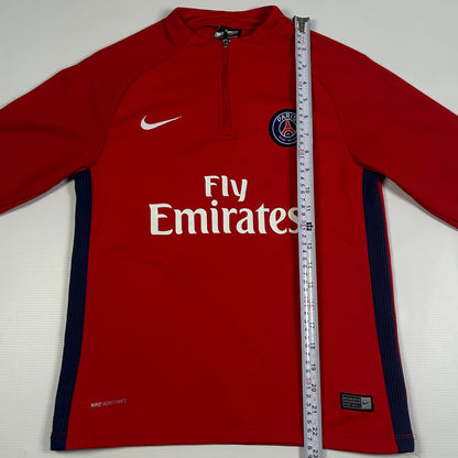 XS - 2015-2016 Nike Paris Saint-Germain PSG Red Football Quarter-Zip Training Top