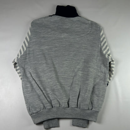 M - 1980's Le Coq Sportif Vintage Striped Quarter-Zip Pullover Sweatshirt