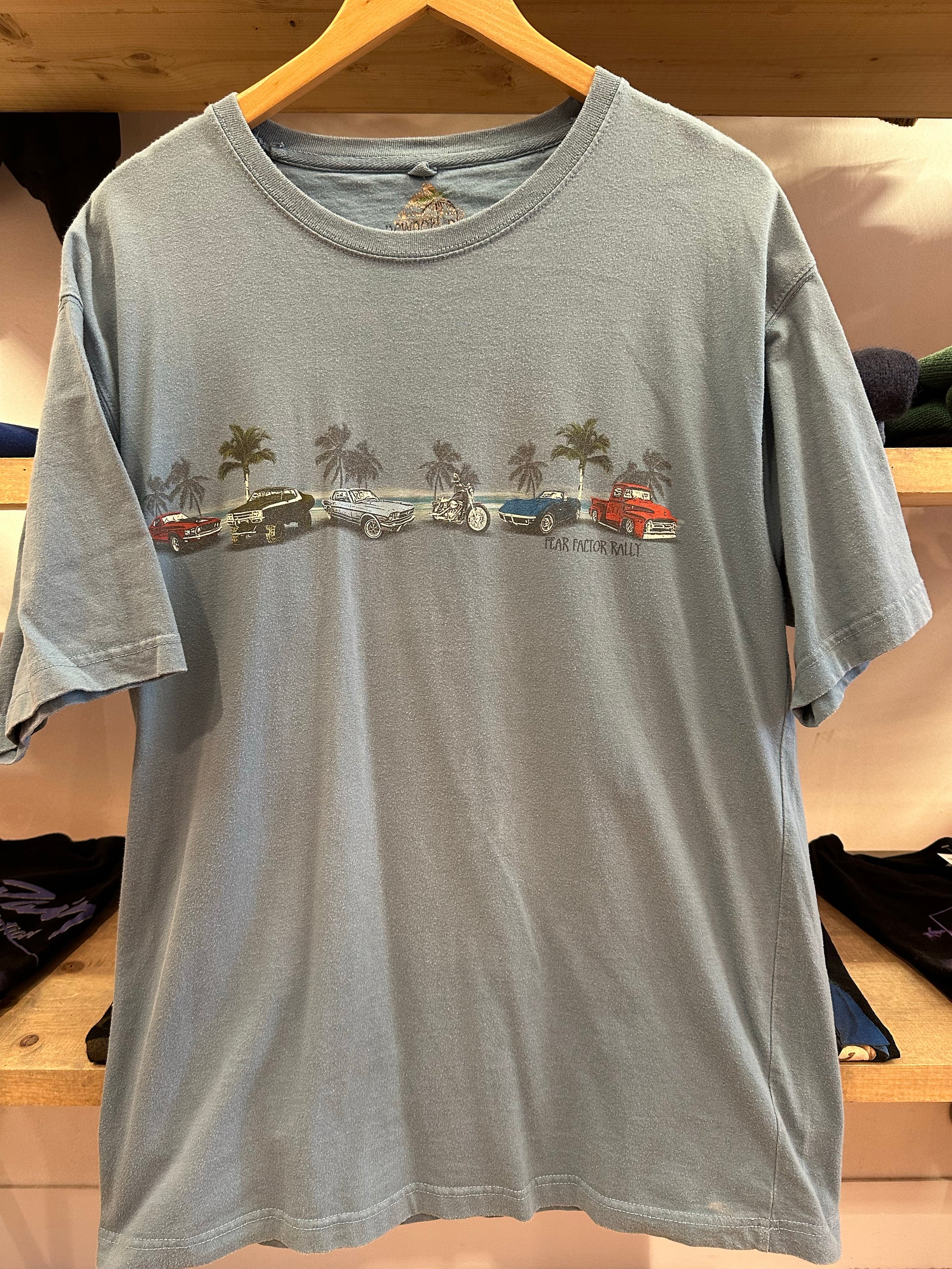 XL - Blue Car Factor Rally Graphic T-Shirt