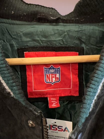 XXL - Vintage 1990's New York Jets Suede Leather NFL Jacket