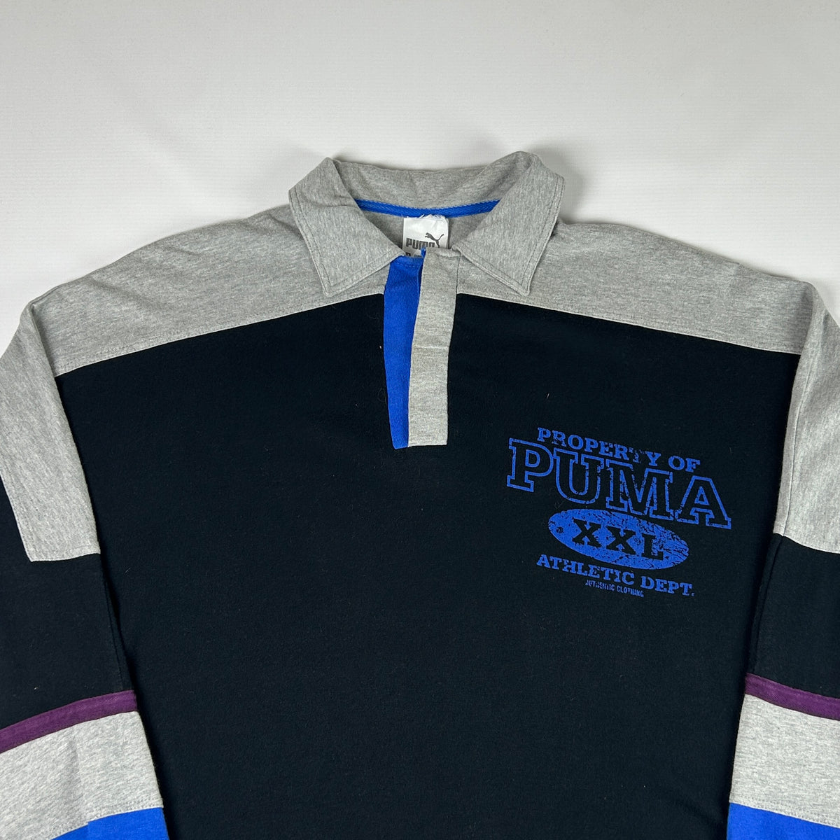 M - 1990's Property of PUMA Athletic Dept. Long Sleeve Polo Shirt