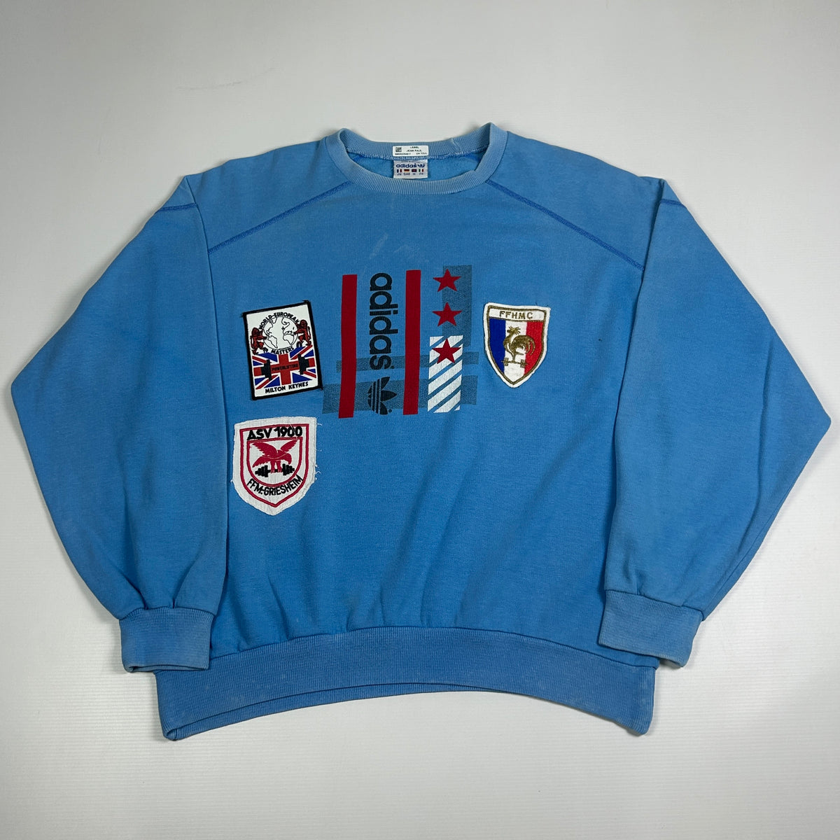 M - 1980's Vintage Adidas Jean Paul Powerlifting Graphic Sweatshirt