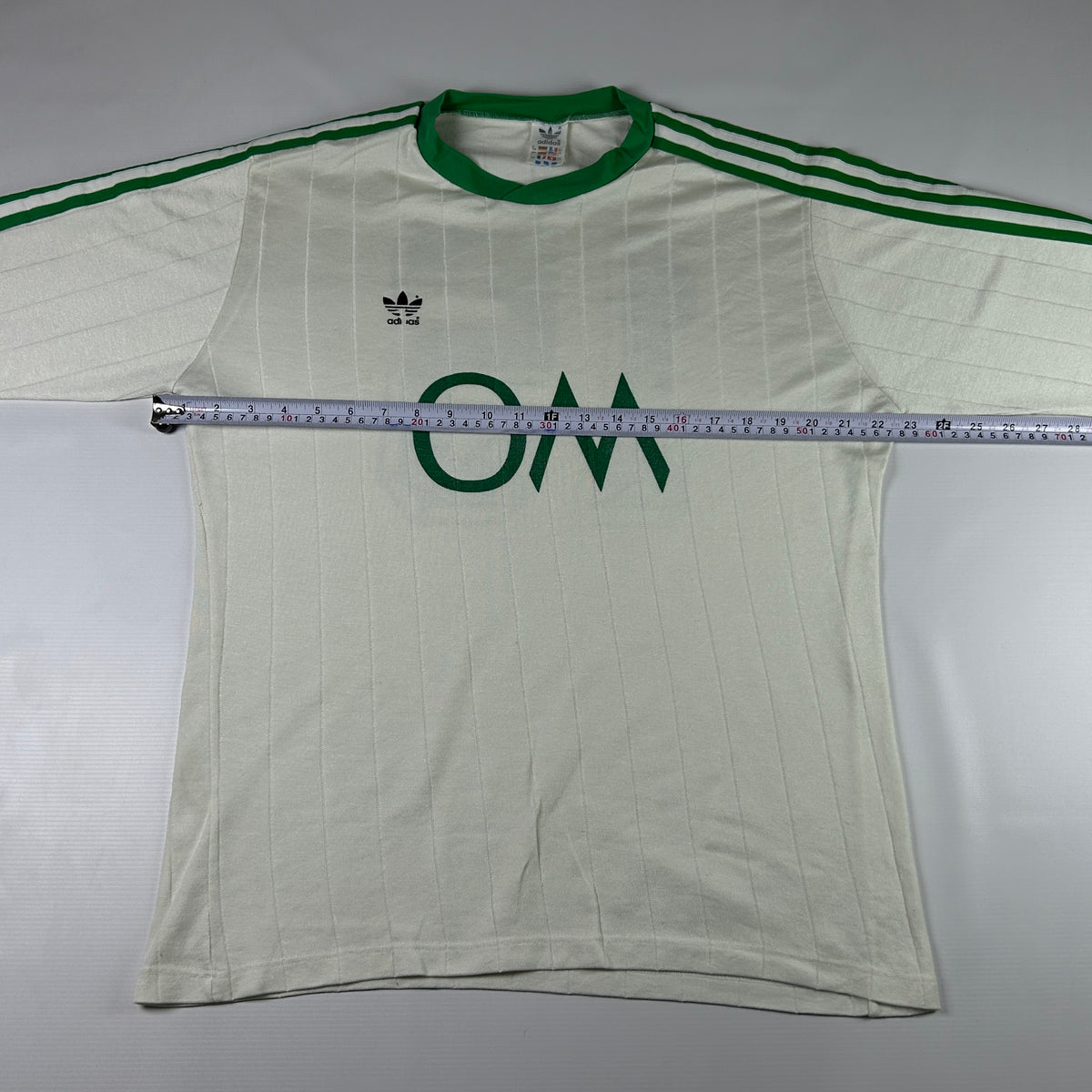 L - 1970s Adidas OM Olympique de Marseille 15 Vintage Soccer Long-Sleeve Jersey
