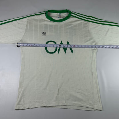 L - 1970s Adidas OM Olympique de Marseille 15 Vintage Soccer Long-Sleeve Jersey