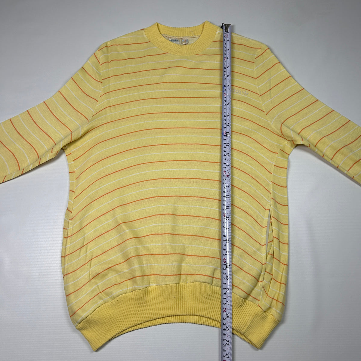 M - Adidas Vintage Yellow Striped 1990s Knit Sweater