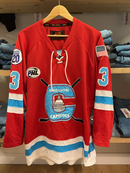 L - Madison Capitols Red Hockey Jersey