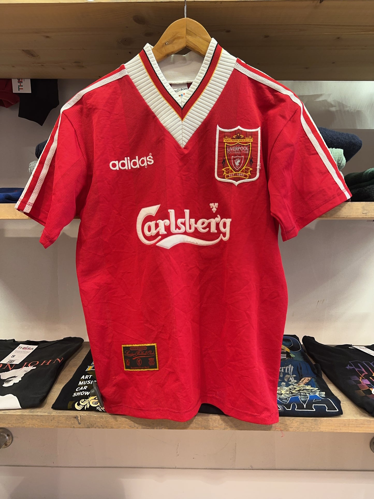 1995-1996 Liverpool FC Adidas Home Football Shirt - S