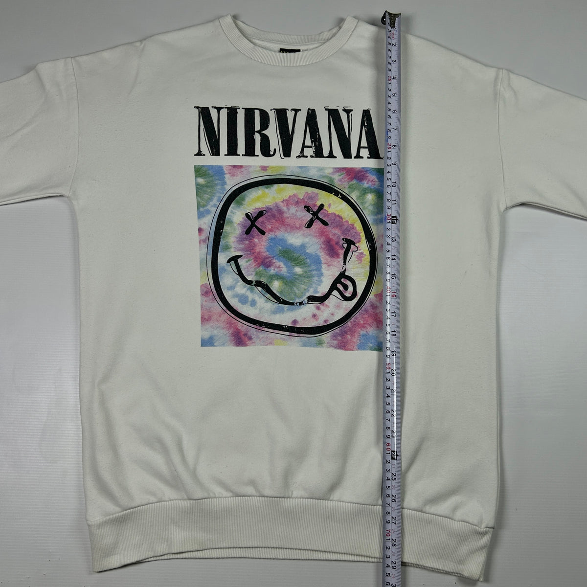 L - Nirvana 2000's Tie-Dye Smiley Graphic Sweatshirt