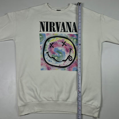 L - Nirvana 2000's Tie-Dye Smiley Graphic Sweatshirt