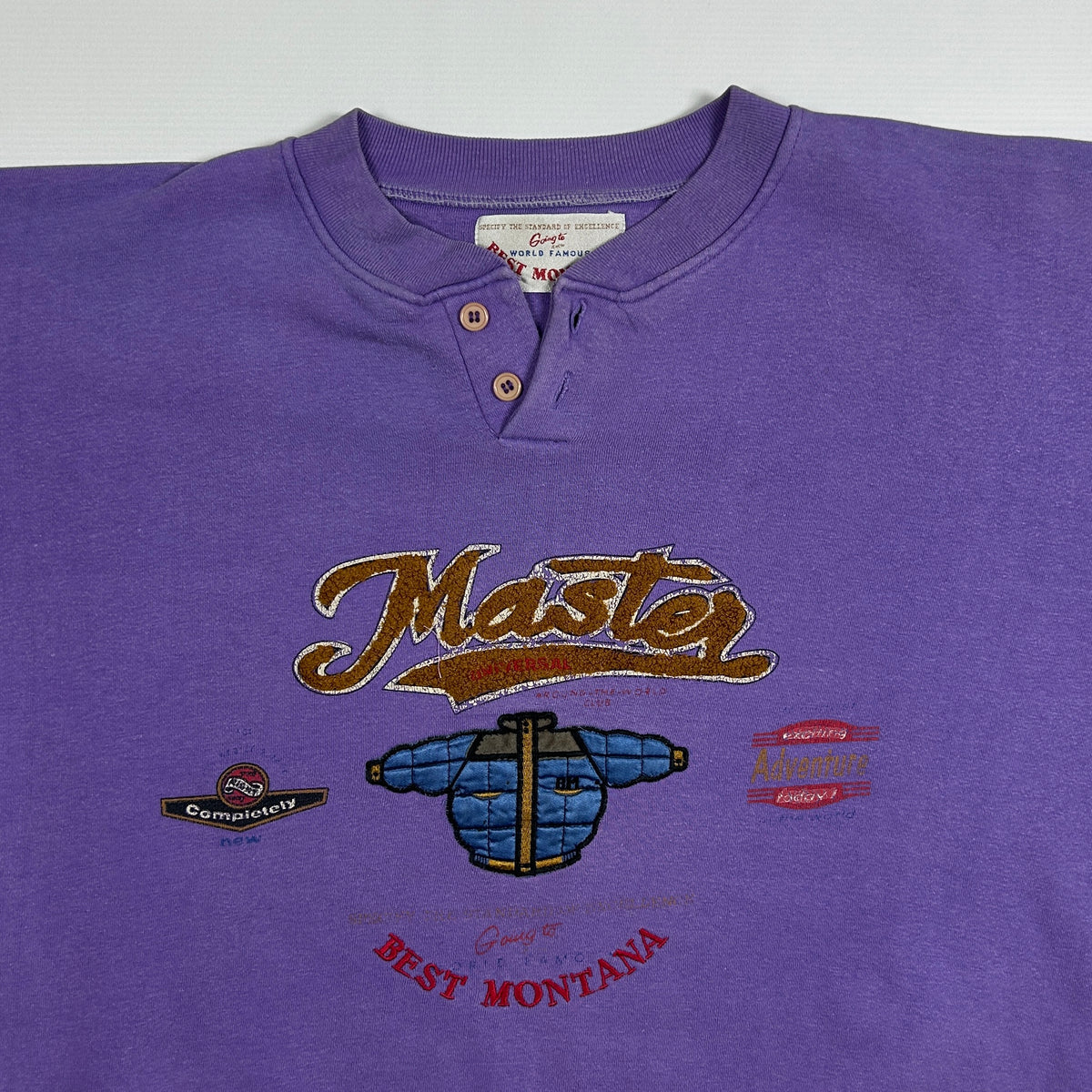 M - Vintage 1990's Best Montana Graphic Henley Sweatshirt