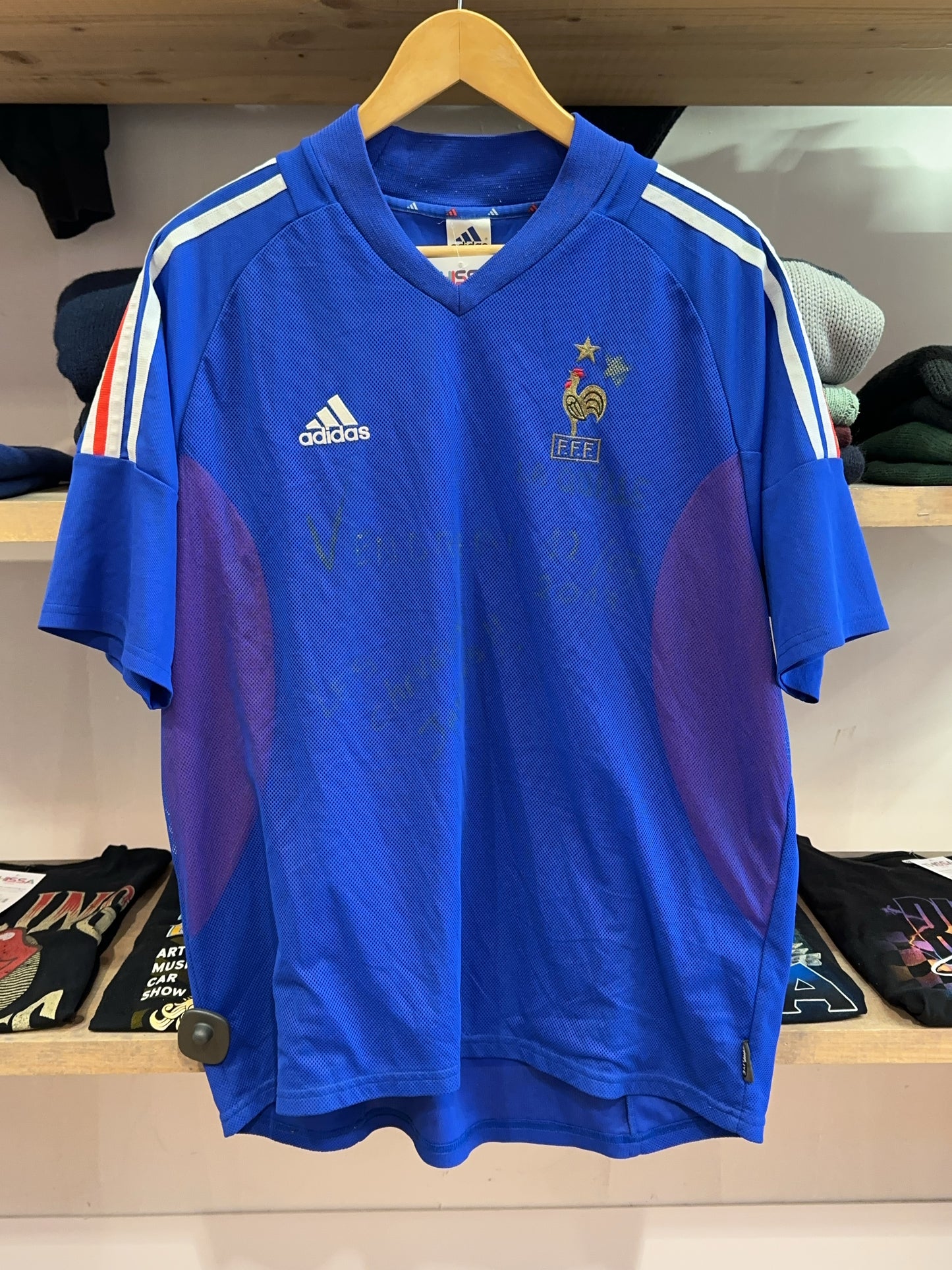 2002-2004 France Adidas Home Football Shirt Signed - XL