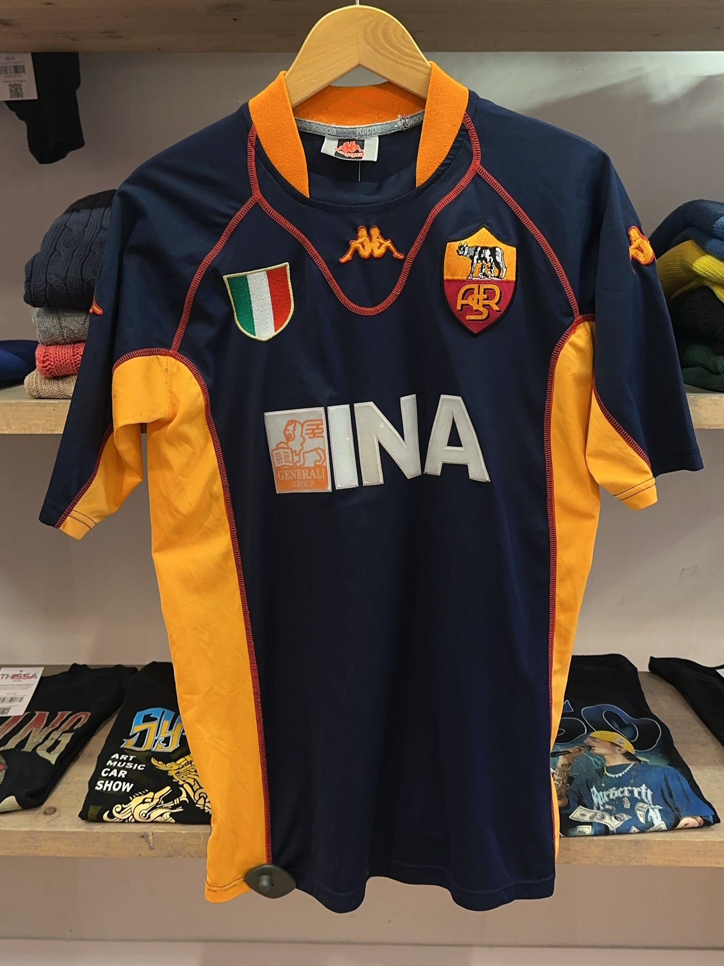 2001-02 AS Roma Kappa Third Football Shirt - L