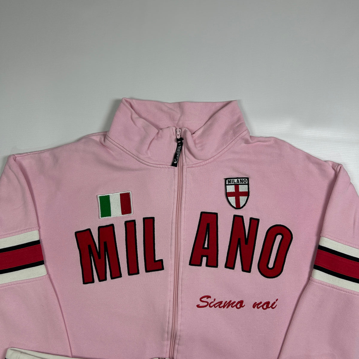 L - Vintage 2000's Pink Milano Zip-Up Track Jacket
