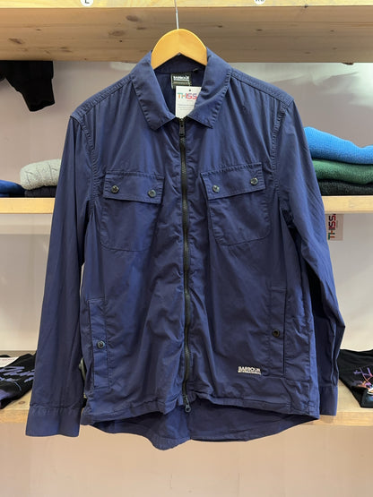 S - Barbour International Navy Zip-Up Utility Jacket