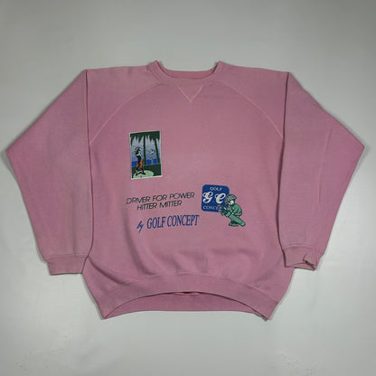 M - Vintage 1990's Pink Golf Concept Graphic Sweatshirt