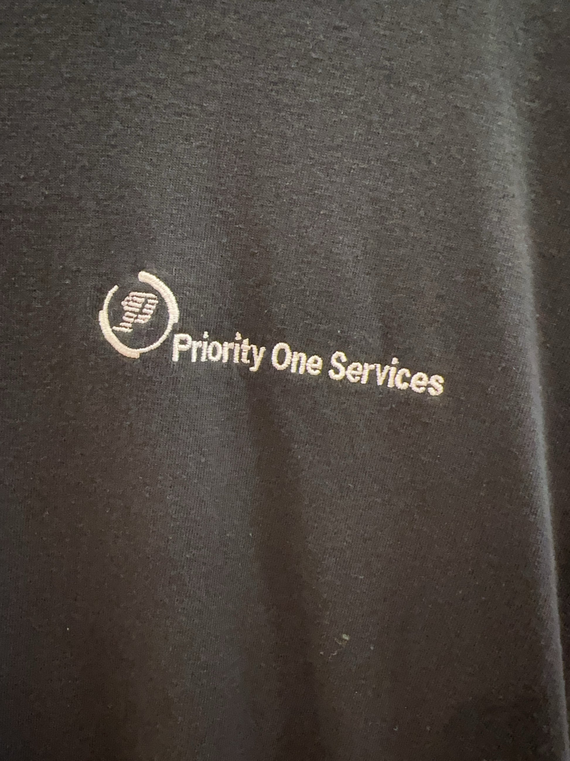 Priority One Services Black Logo T-Shirt